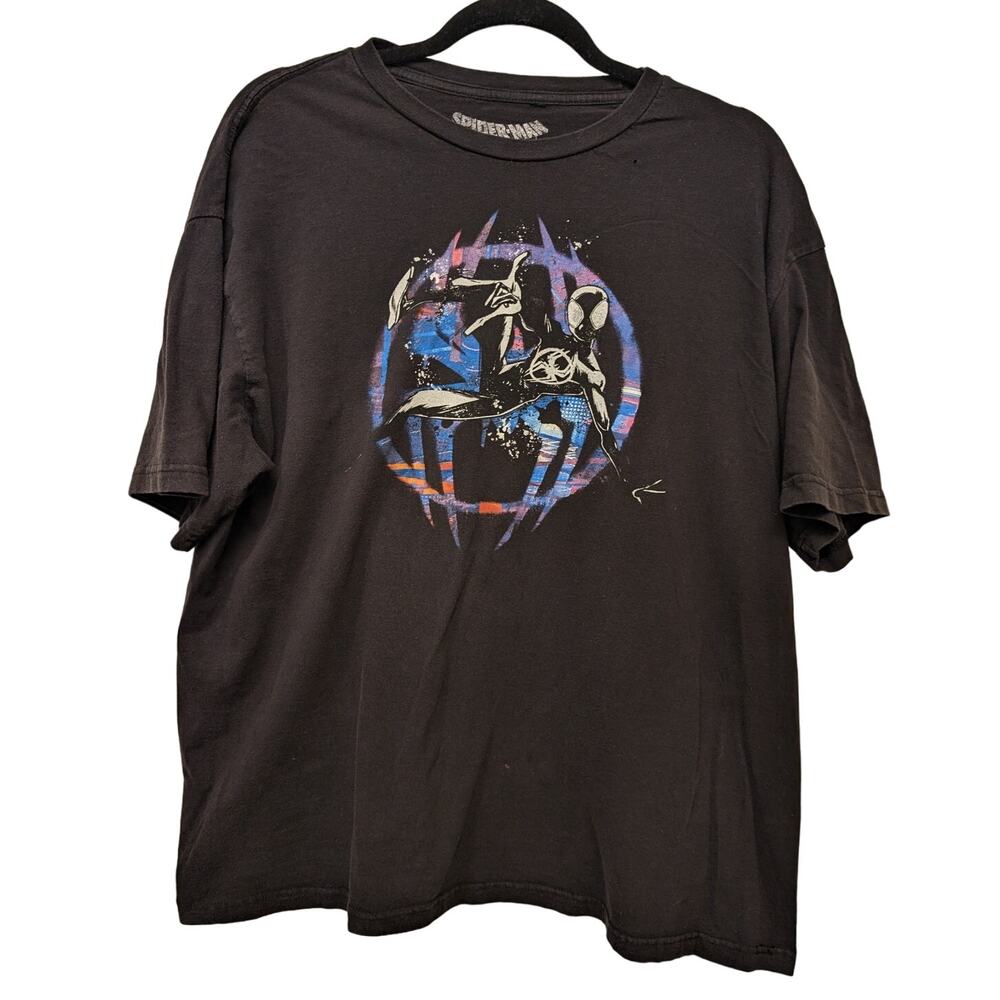 Spider-Man Across The Spider-Verse Graphic T-Shirt‎ Black 100% Cotton Streetwear